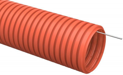 Труба гофрированная ПНД d16мм с протяжкой оранж. (уп.100м) IEK CTG20-16-K04-100