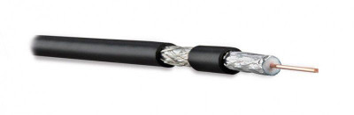 Кабель COAX-RG6-CU-100 коаксиальный RG-6 75Ом (ТВ SAT CATV) жил. - 1.00мм (медь solid) экран - фольга+оплетка (луженная медь 48проц.) +фольга общ. d6.9мм изоляция PVC (+75 C - -20 C) (бухта 100м) Hyperline 49060