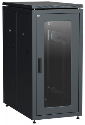 Шкаф сетевой LINEA N 28U 800х1000мм стекл. передняя дверь задняя металлическая чер. ITK LN05-28U81-GM
