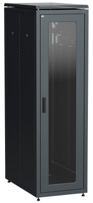Шкаф сетевой 19дюйм  LINEA N 42U 600х1000мм стеклянная передняя дверь задняя перфорированная черн. ITK LN05-42U61-GP