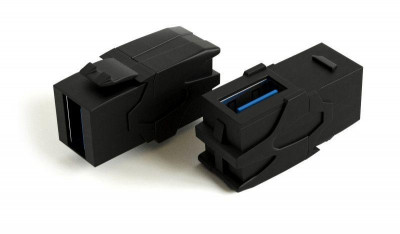Вставка KJ1-USB-VA3-BK формата Keystone Jack с прох. адапт. USB 3.0 (Type A) 90 градусов ROHS черн. Hyperline 251219
