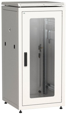 Шкаф сетевой 19дюйм LINEA N 18U 600х800мм стеклянная передняя дверь задняя металлическая сер. ITK LN35-18U68-GM