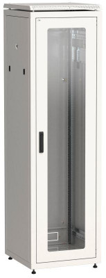 Шкаф сетевой 19дюйм LINEA N 42U 600х800мм стеклянная передняя дверь задняя металлическая сер. ITK LN35-42U68-GM