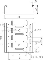 Лоток листовой перфорированный 50х60 L3000 сталь 0.75мм RKSM 605 FS OBO 6055885