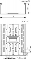 Лоток листовой перфорированный 500х85 L3000 сталь 1.5мм DKS 850 FT OBO 6086675