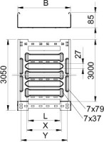 Лоток листовой перфорированный 100х85 L3050 сталь 1мм MKSM 810 FT OBO 6059097