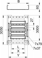 Лоток листовой перфорированный 150х60 L3050 сталь 1мм MKSM 615 FS OBO 6059002