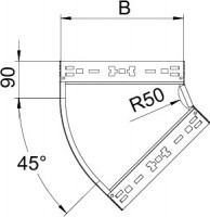 Угол для лотка 45град. 150х110 RBM 45 115 FS OBO 6041751
