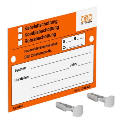 Табличка маркировочная KS-S ES OBO 7205427
