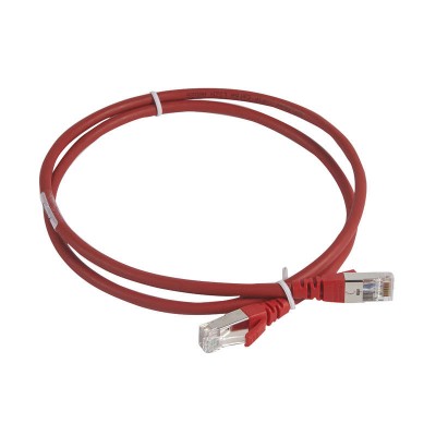 Патч-корд LCS RJ45 S/FTP кат.6А 1м красн. Leg 051870