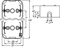 Коробка для открытого монтажа 2 поста Reflex SI красн. ABB 1799-0-0378