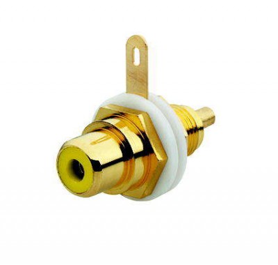 Разъем RCA/CINCH колокольчик/тюльпан от 20Гц до 20кГц желт. ABB 2CKA000230A0454