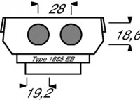Суппорт (цоколь) для 2-х разъемов Twinax ABB 2CKA001764A0166