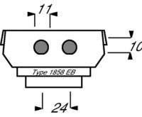 Суппорт (цоколь) для 2-х штекеров BNC ABB 2CKA001764A0091