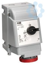 Розетка с выключателем с блокировкой MVS1WH216 MP1WH 16А 2P+E IP67 1ч ABB 2CMA163255R1000