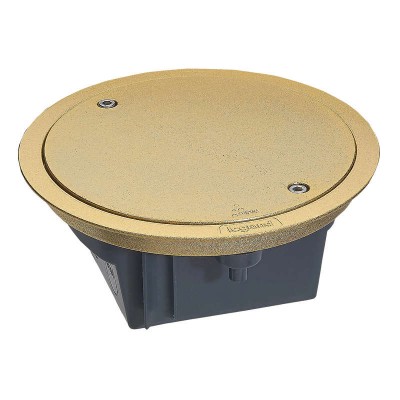 Коробка напольная круглая IP66 со съемной крышкой 4мод. латунь Leg 088060