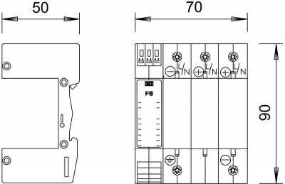 Основание УЗИП 3 пол. (Класс II) V20-C U-3PH-FS OBO 5096634
