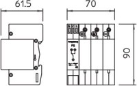 Основание УЗИП 3 пол. (Класс II) V20-C U-3PH-Y-FS OBO 5096646