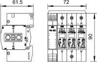 Устройство защиты от импульсных перенапр. УЗИП для силовых сетей 3 пол. (Класс II) 280В V20-C 3+FS-SU OBO 5096251