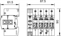 Устройство защиты от импульсных перенапр. УЗИП для силовых сетей 4 пол. (Класс II) 280В V20-C 4+AS-280 OBO 5096391