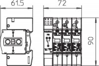 Устройство защиты от импульсных перенапр. УЗИП для фотогальванических сетей 3 пол. (Класс I+II)900В V25-B+C 3PHFS900 OBO