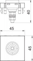 Розетка PAD-ID6 AL1 45х45мм с уравниванием потенциалов серебр. OBO 6120005