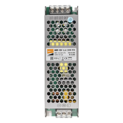 Блок питания для светодиод. ленты BSPS 200Вт 16.5А 12В IP20 метал. JazzWay 2859433A