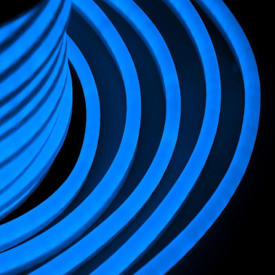 Шнур светодиодный гибкий неон LED NEON FLEX 12х26мм в син. оболочке/модуль 0.914м/80LED/м 5.3Вт/220В IP54 син. (уп.50м) NEON-NIGHT 131-023