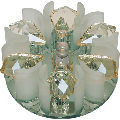 Светильник декоративный встраиваемый DLS-F120 G4 GLASSY/CLEAR+CHAMPAGNE 