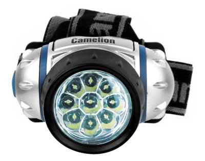 Фонарь налобный LED 5317-9Mx 9 ультра-ярких LED 4 режима 3хR03 (в компл.) металлик Camelion 7790