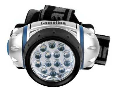 Фонарь налобный LED 5312-14F4 14LED 4 режима 3хR03 (в компл.) металлик Camelion 7536