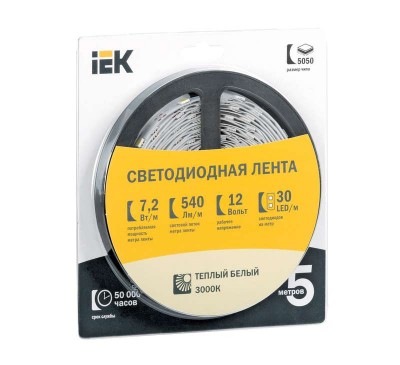 Лента светодиодная LED LSR-3528W-WW120-9.6-IP20-12V тепл.+ хол. бел. (уп.5м) ИЭК LSR1-8-120-20-1-05