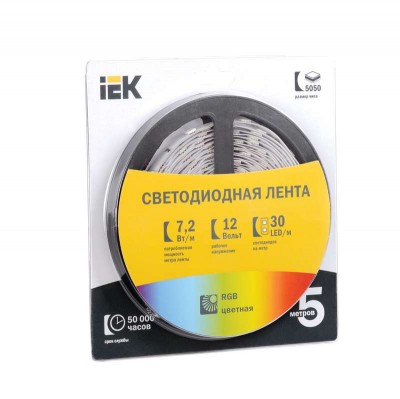 Лента светодиодная LED LSR-5050RGB30-7.2-IP20-12V полноцвет. (уп.5м) ИЭК LSR2-3-030-20-1-05