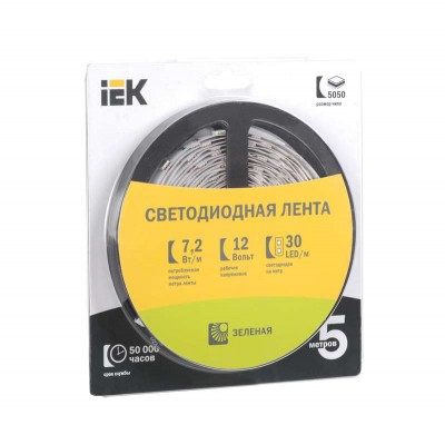 Лента светодиодная LED LSR-5050G30-7.2-IP20-12V зел. (уп.5м) ИЭК LSR2-5-030-20-1-05