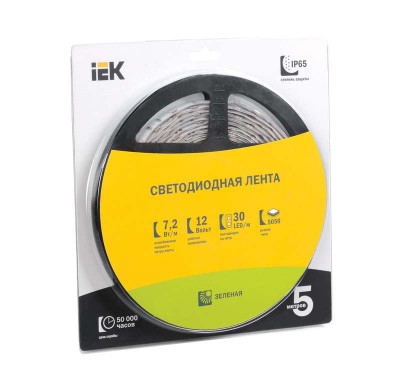 Лента светодиодная LED LSR-5050G30-7.2-IP65-12V зел. (уп.5м) ИЭК LSR2-5-030-65-1-05