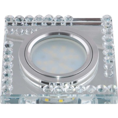 Светильник декоративный Luciole DLS-L101 GU5.3 CHROME/CLEAR GU5.3 встраив. квадрат доп. светодиод. подсветка 3Вт без лампы осн. метал. хром отделка стекло прозр. Fametto 09998