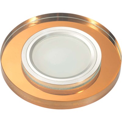 Светильник декоративный Luciole DLS-L106 GU5.3 CHROME/BRONZE GU5.3 встраив. доп. светодиод. подсветка 3Вт без лампы основание метал. хром отделка стекло цвета бронз. Fametto UL-00000357