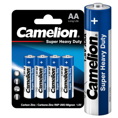 Элемент питания солевой AA/R6 R6P-BP4B BL-4 син. (блист.4шт) Camelion 3215