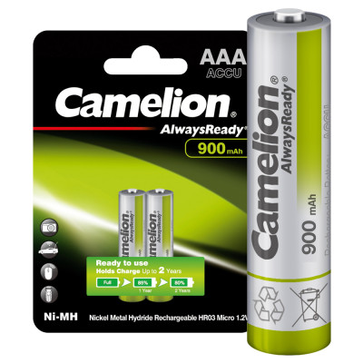 Аккумулятор AAA/R03 900мА.ч NI-MN Always Ready BL-2 металлик (блист.2шт) Camelion 9165