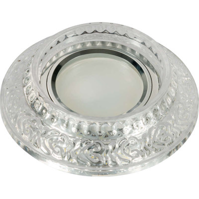 Светильник декоративный Luciole DLS-L105 GU5.3 CHROME/CLEAR GU5.3 встраив. доп. светодиод. подсветка 3Вт без лампы основание метал. хром отделка кристалл прозр. Fametto UL-00000356