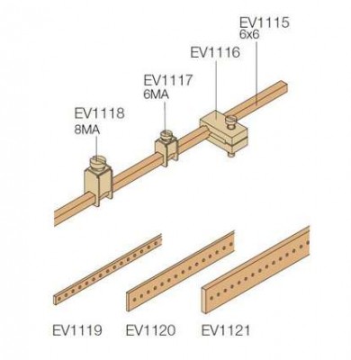 Изолятор для шины Нейтраль/Земля EV1115 (уп.50шт) ABB EV1116