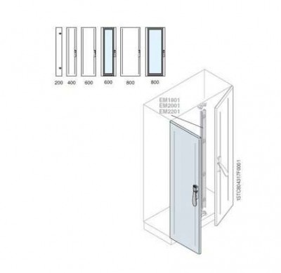 Створка двойной двери 2200х800мм ABB EC2280FC8K