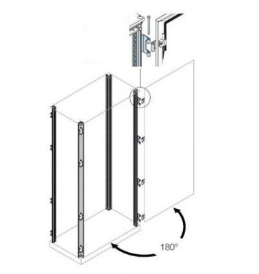 Стойка каркаса шкафа с петлями 180град. H=1800 ABB EV0118