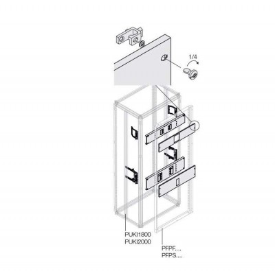 Комплект для установки 2хT4 3-4P блок. W=400мм ABB 1STQ008424A0000