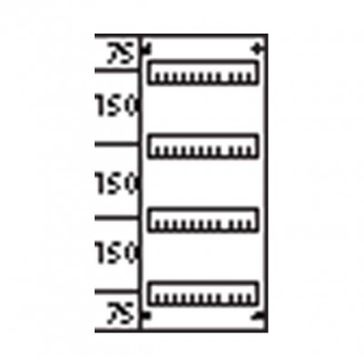 Пластрон с прорезями 1ряд/4 рейки 150мм ABB AS214