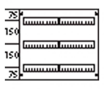 Пластрон с прорезями 2ряда/3 рейки 150мм ABB AS223