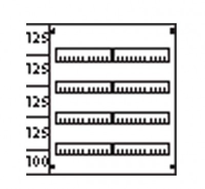 Пластрон с прорезями 2ряда/4 рейки ABB AS24