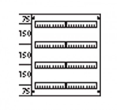 Пластрон с прорезями 2ряда/4 рейки 150мм ABB AS224
