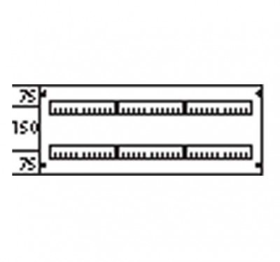 Пластрон глухой 3ряда/2 рейки 150мм ABB AG232