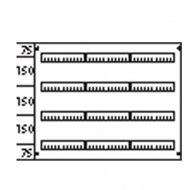Пластрон глухой 3ряда/4 рейки 150мм ABB AG234
